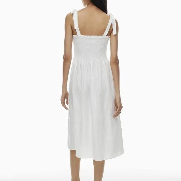 Aritzia Wilfred White golden hour linen Midi Dress - Picture 2 of 8